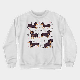 Cute dachshund dog illustration Crewneck Sweatshirt